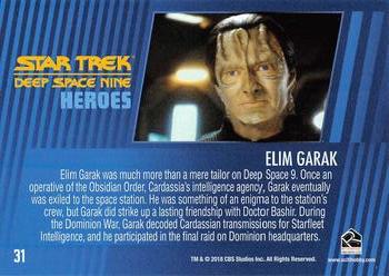 2018 Rittenhouse Star Trek Deep Space Nine Heroes & Villains #31 Elim Garak Back
