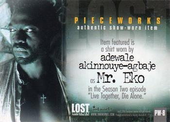 2006 Inkworks Lost Season 2 - Pieceworks #PW-8 Adewale Akinnuoye-Agbaje Back