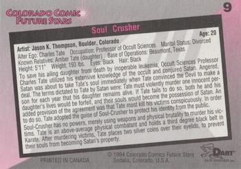 1994 Dart Flipcards Colorado Comic Future Stars Series 1 #9 Soul-Crusher Back
