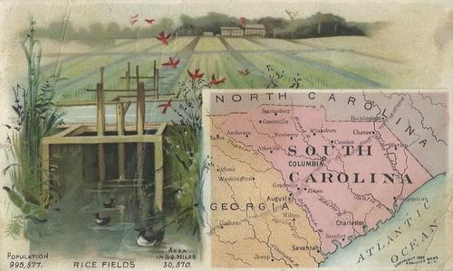 1889 Arbuckle's Coffee Illustrated Atlas of U.S. (K6) #64 South Carolina Front