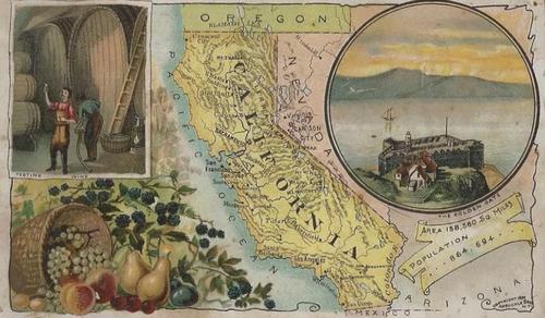 1889 Arbuckle's Coffee Illustrated Atlas of U.S. (K6) #74 California Front