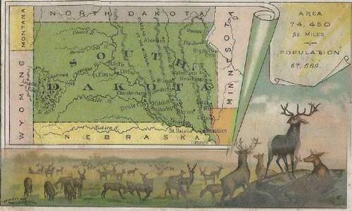 1889 Arbuckle's Coffee Illustrated Atlas of U.S. (K6) #82 South Dakota Front