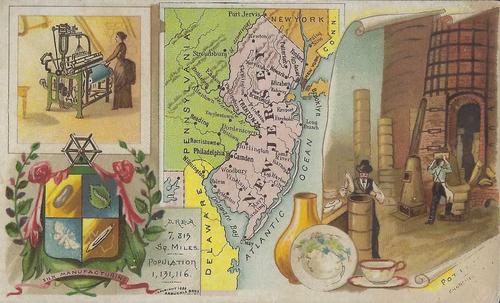 1889 Arbuckle's Coffee Illustrated Atlas of U.S. (K6) #93 New Jersey Front