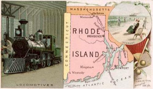 1889 Arbuckle's Coffee Illustrated Atlas of U.S. (K6) #94 Rhode Island Front