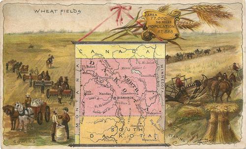 1889 Arbuckle's Coffee Illustrated Atlas of U.S. (K6) #96 North Dakota Front