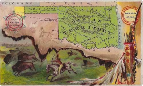 1889 Arbuckle's Coffee Illustrated Atlas of U.S. (K6) #99 Indian Territory Front