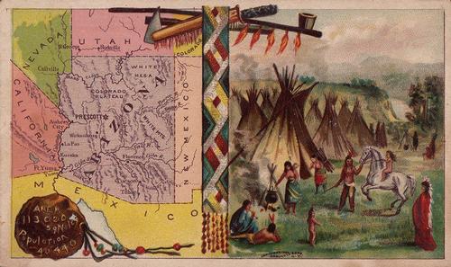 1889 Arbuckle's Coffee Illustrated Atlas of U.S. (K6) #100 Arizona Territory Front