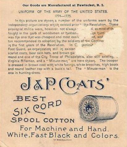 1895 J&P Coats Uniforms of the US Army (H606) #NNO 1774-1775 Back