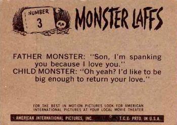 1966 Topps Monster Laffs #3 You Should See Me When I'm Angry Back