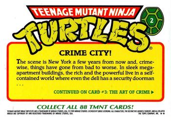 1989 Topps Teenage Mutant Ninja Turtles - Complete Collector's Edition #2 Crime City! Back
