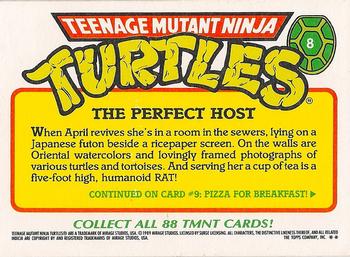 1989 Topps Teenage Mutant Ninja Turtles - Complete Collector's Edition #8 The Perfect Host Back