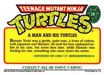 1989 Topps Teenage Mutant Ninja Turtles - Complete Collector's Edition #16 A Man and His Turtles Back