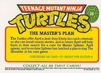 1989 Topps Teenage Mutant Ninja Turtles - Complete Collector's Edition #26 The Master's Plan Back