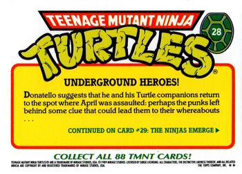 1989 Topps Teenage Mutant Ninja Turtles - Complete Collector's Edition #28 Underground Heroes! Back