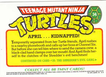 1989 Topps Teenage Mutant Ninja Turtles - Complete Collector's Edition #34 April…Kidnapped! Back
