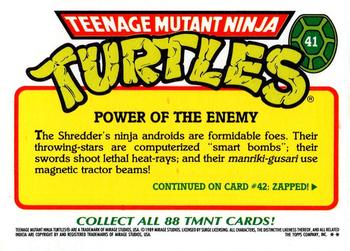 1989 Topps Teenage Mutant Ninja Turtles - Complete Collector's Edition #41 Power of the Enemy Back