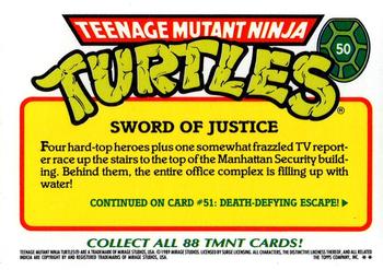 1989 Topps Teenage Mutant Ninja Turtles - Complete Collector's Edition #50 Sword of Justice Back