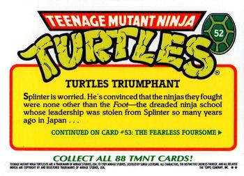1989 Topps Teenage Mutant Ninja Turtles - Complete Collector's Edition #52 Turtles Triumphant Back