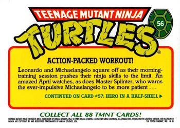 1989 Topps Teenage Mutant Ninja Turtles - Complete Collector's Edition #56 Action-Packed Workout! Back