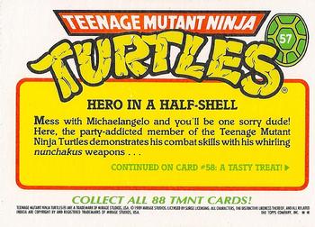 1989 Topps Teenage Mutant Ninja Turtles - Complete Collector's Edition #57 Hero in A Half-Shell Back