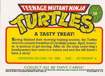 1989 Topps Teenage Mutant Ninja Turtles - Complete Collector's Edition #58 A Tasty Treat! Back