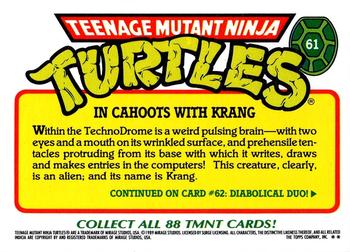 1989 Topps Teenage Mutant Ninja Turtles - Complete Collector's Edition #61 In cahoots with Krang Back
