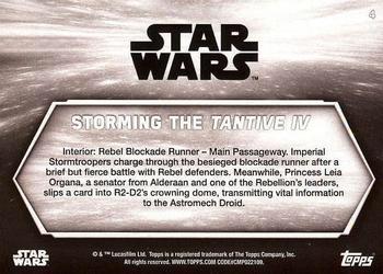 2018 Topps Star Wars: A New Hope Black & White - Blue #4 Storming the Tantive IV Back