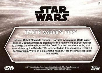 2018 Topps Star Wars: A New Hope Black & White - Purple #5 Darth Vader's Fury Back