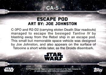 2018 Topps Star Wars: A New Hope Black & White - Concept Art #CA-5 Escape Pod Back