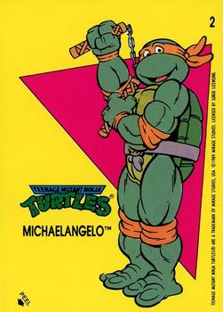 1989 Topps Teenage Mutant Ninja Turtles - Complete Collector's Edition Stickers #2 Michaelangelo Front