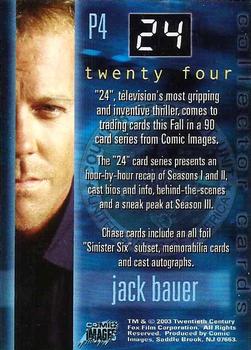 2003 Comic Images 24 Season 1 & 2 - Promo #P4 Jack Bauer Back