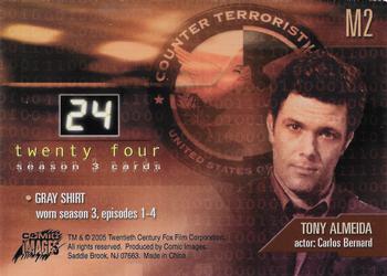 2005 Comic Images 24 Season 3 - Memorabilia #M2 Tony Almeida Back