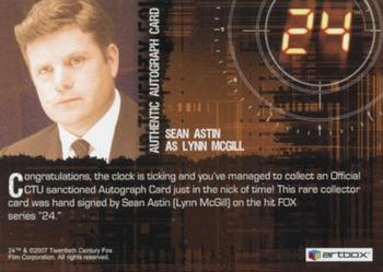2008 ArtBox 24 Season 5 - Autographs #NNO Sean Astin Back