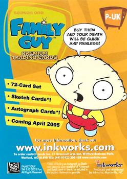 2005 Inkworks Family Guy Season 1 - Promos #P-UK Peter Back