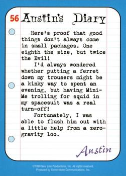 1999 Cornerstone Austin Powers The Spy Who Shagged Me #56 Austin's Diary         Mini-Me Back