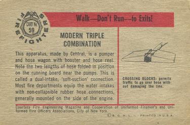 1953 Bowman Firefighters (R701-3) #59 Modern Triple Combination Back