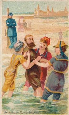 1889 D. Buchner & Co. American Scenes With A Policeman (N281) #NNO Bathing at Coney Island Front