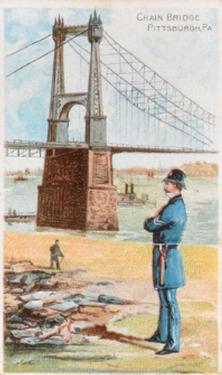 1889 D. Buchner & Co. American Scenes With A Policeman (N281) #NNO Chain Bridge, Pittsburgh, Pa. Front