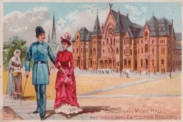 1889 D. Buchner & Co. American Scenes With A Policeman (N281) #NNO Cincinnati Music Hall and Industrial Exposition Building Front