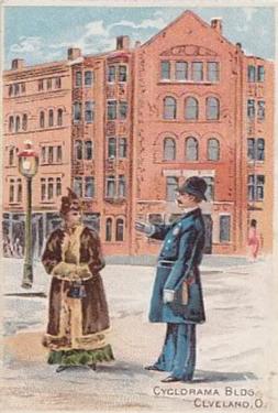 1889 D. Buchner & Co. American Scenes With A Policeman (N281) #NNO Cyclorama Bldg., Cleveland, O. Front