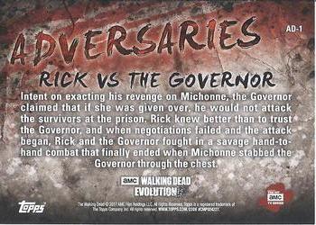2017 Topps The Walking Dead: Evolution - Adversaries #AD-1 Rick and The Governor Back