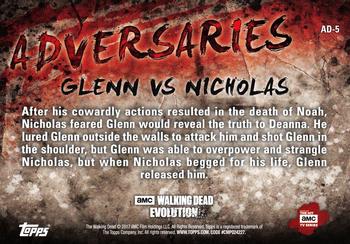 2017 Topps The Walking Dead: Evolution - Adversaries #AD-5 Glenn and Nicholas Back