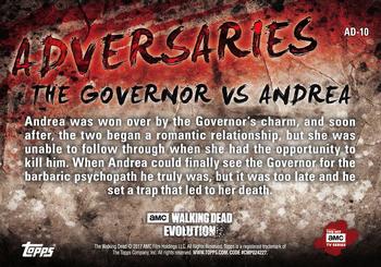 2017 Topps The Walking Dead: Evolution - Adversaries #AD-10 The Governor and Andrea Back