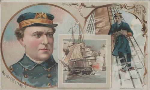 1894 Clark's Thread Gallery of American Heroes (H570) #NNO David Farragut Front