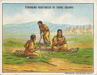 1910 Indian Life in the 60's (T73) #NNO Stringing Vegetables By Young Squaws Front