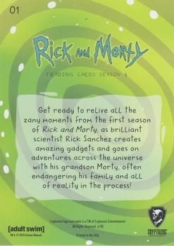 2018 Cryptozoic Rick & Morty Season 1 #01 Title Card Back