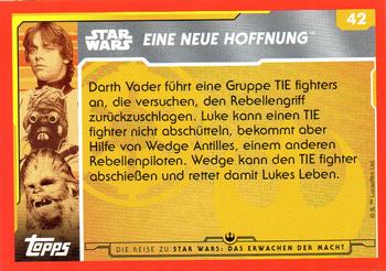 2015 Topps Star Wars Journey to the Force Awakens (German version) #42 X-Wing und TIE fighter im Nahkampf Back