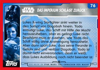 2015 Topps Star Wars Journey to the Force Awakens (German version) #76 Yoda setzt die Macht ein. Back