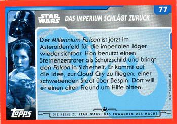 2015 Topps Star Wars Journey to the Force Awakens (German version) #77 Die Rebellen fliegen zur Cloud City. Back