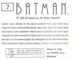 1993 Panini Batman Stickers #7 Sticker 7 Back